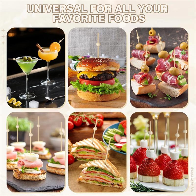 100 Pezzi Forchette da Frutta in Bambù Stuzzicadenti da Cocktail Spiedini Usa e Getta Forchette da Frutta Stuzzicadenti da Cocktail Picchetti per Cibo Matrimonio Festa