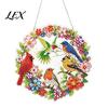 Festive Tree Ornament Crafting Christmas Rhinestone Painting Suncatcher Kit, DIY Faux Pearl Art Xmas Crafts for Adults Beginner, Acrylic Decorative