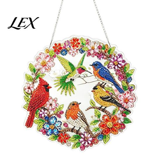 Festive Tree Ornament Crafting Christmas Rhinestone Painting Suncatcher Kit, DIY Faux Pearl Art Xmas Crafts for Adults Beginner, Acrylic Decorative
