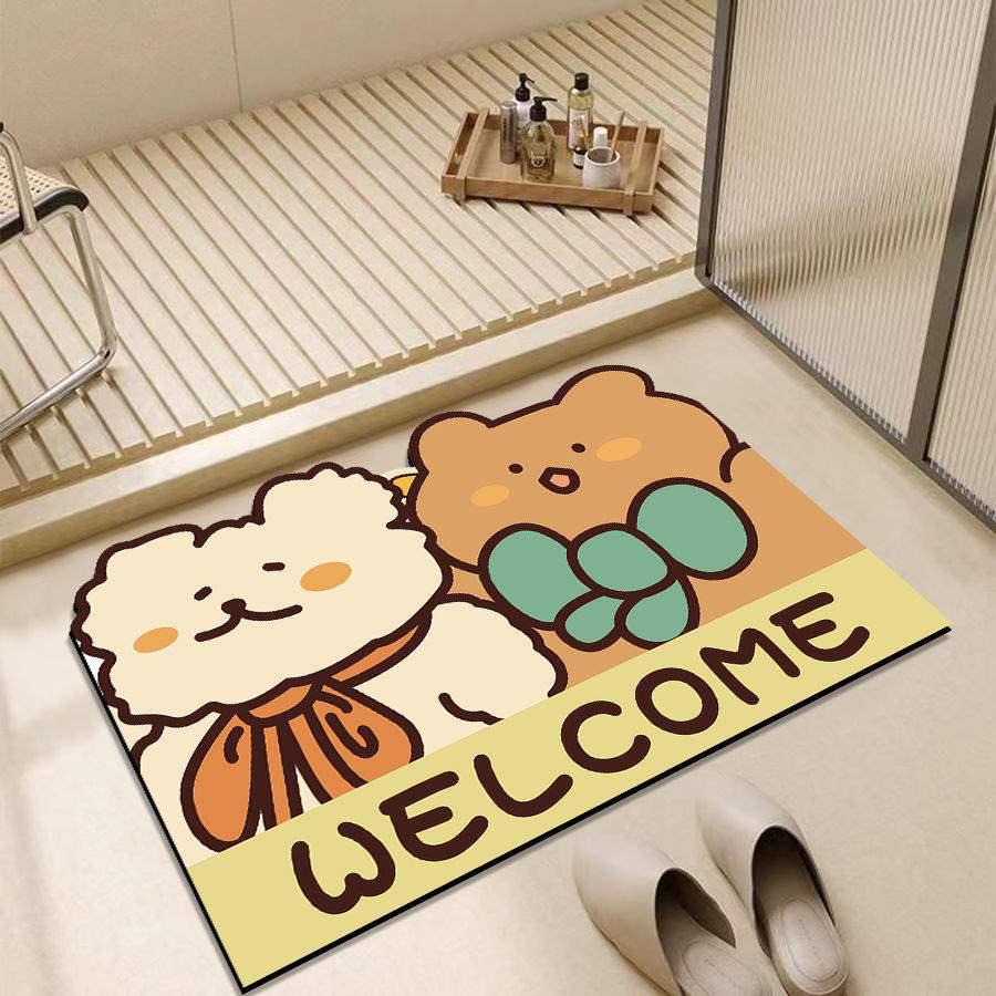 Crayon Shin-chan Quick-Dry Bathroom Diatomite Floor Mat - Non-Slip Absorbent Foot Pad