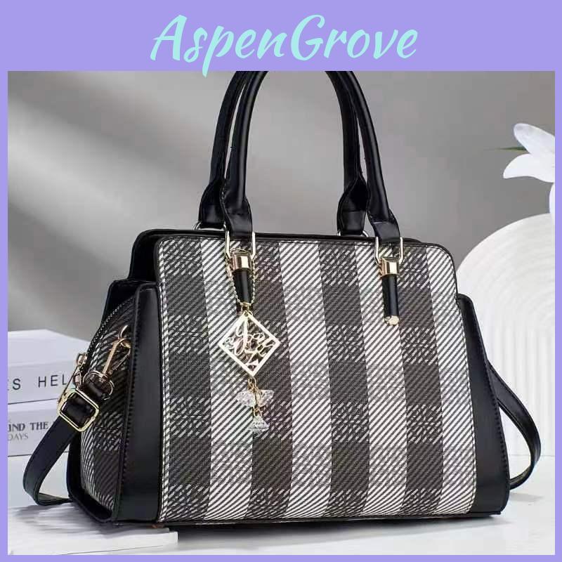 Stylish Checkered Handbag For Women High-end Color Block Design Chic Shoulder Bag