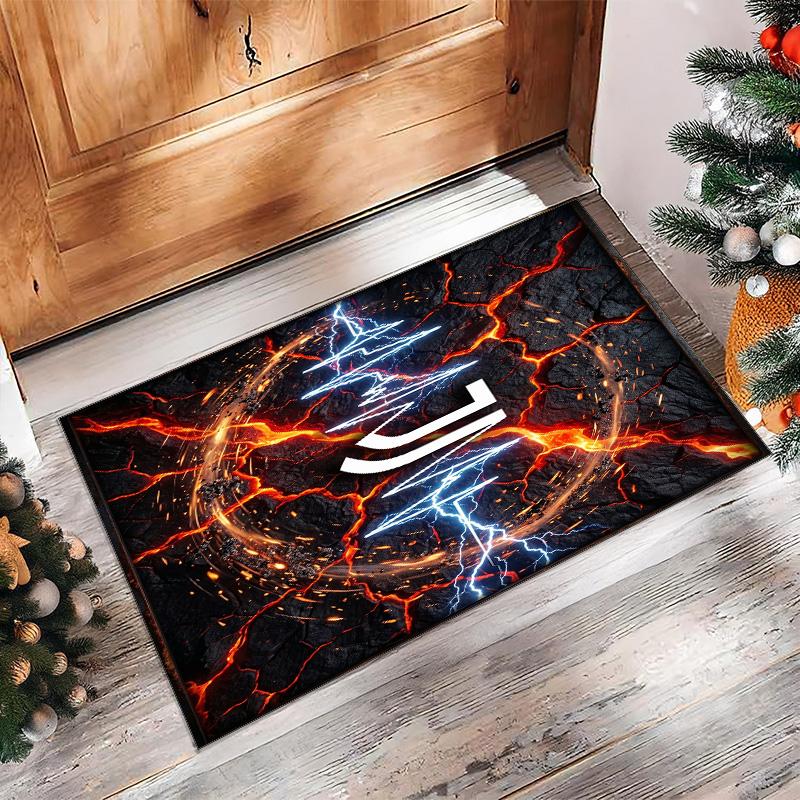 Juventus FC Printed Flannel Area Rug Non Slip Soft Polyester Floor Carpet Indoor Decor Mat for Bedroom Living Room Sofa