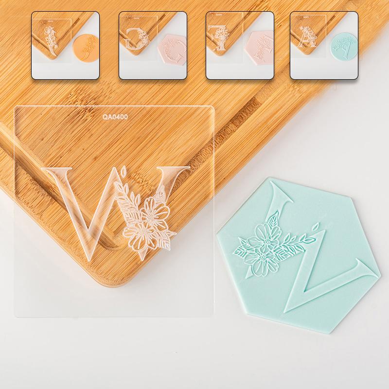 Acrylic Cookie Press Stamp Embosser Cutter Alphabet Cookie Embosser