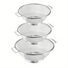 Stainless Steel Drain Basket, Metal Colanders With Handle, Fine Mesh Colander, Colander Strainer For Kitchen Pasta, Kitchen Accessaries