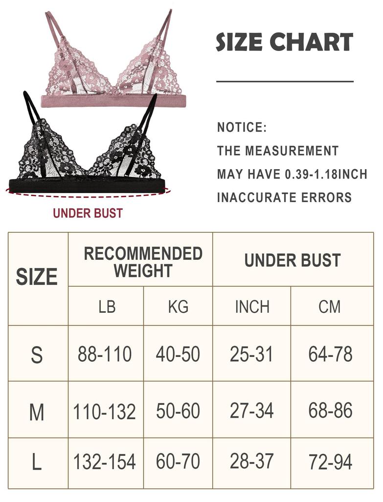 Panegy Wireless Lace Camisole Sexy Full Floral Size L Women's Bra, Underwear, Sheer, Lace, Print, Thin, Padless, Breathable, Moisture-Wicking,