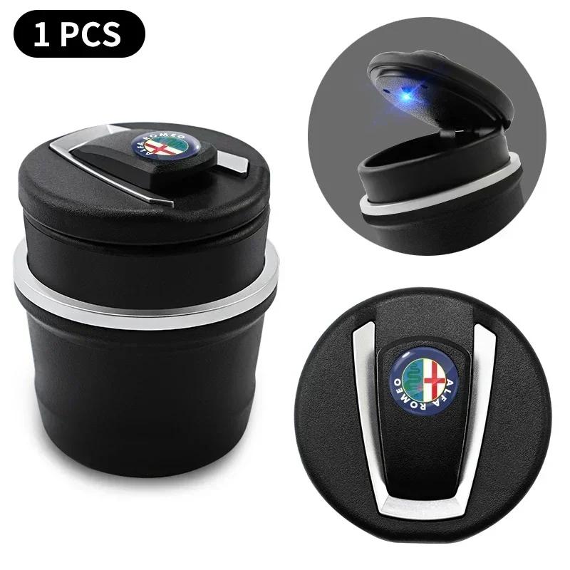 Car LED Portable Multifunctional Ashtray Car Accessories For Alfa Romeo 159 Giulietta 156 147 Giulia Mito GT Stelvio Spider
