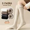 3-Pair Women's Heavy Duty Thermal Over-the-Knee Socks - Extreme Cold Weather, Thick Insulated Leg Warmers Winter Socks