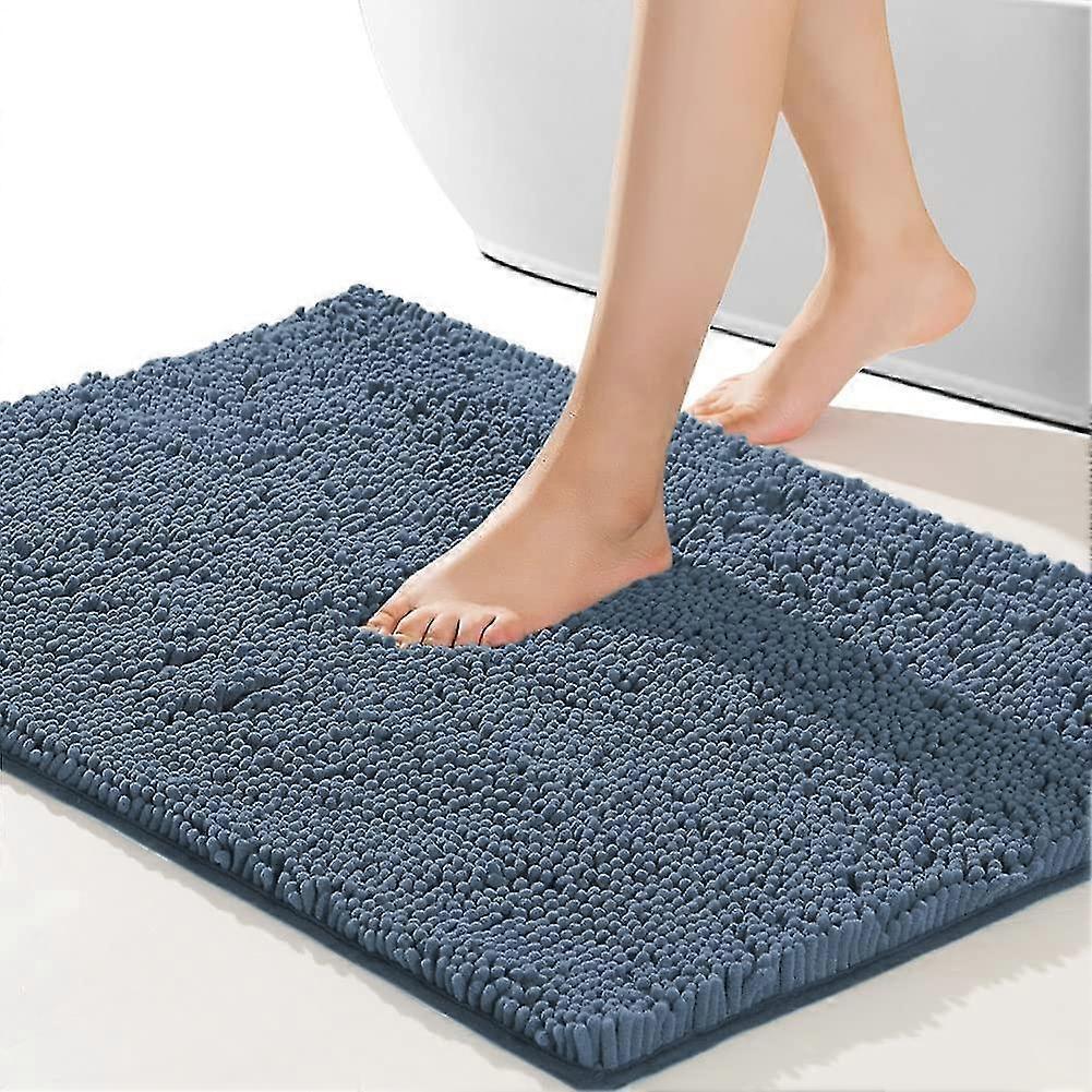 Bath Mat Lake Blue Bathroom Mat, 40cm 60cm, Non-slip Bath Mat, Thick Soft Durable Bath Mat For Bathroom, Easier To Dry, Plush Mat For Bathtub, Rain S