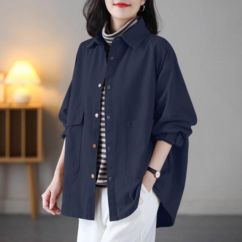 EMERY ROSE Giacca casual da donna con bottoni frontali a tinta una