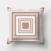Brown Geometric Stripe Printed Pattern Polyester Cushion Cover for Home Living Room Sofa Decoration Throw Pillow Pillowcase