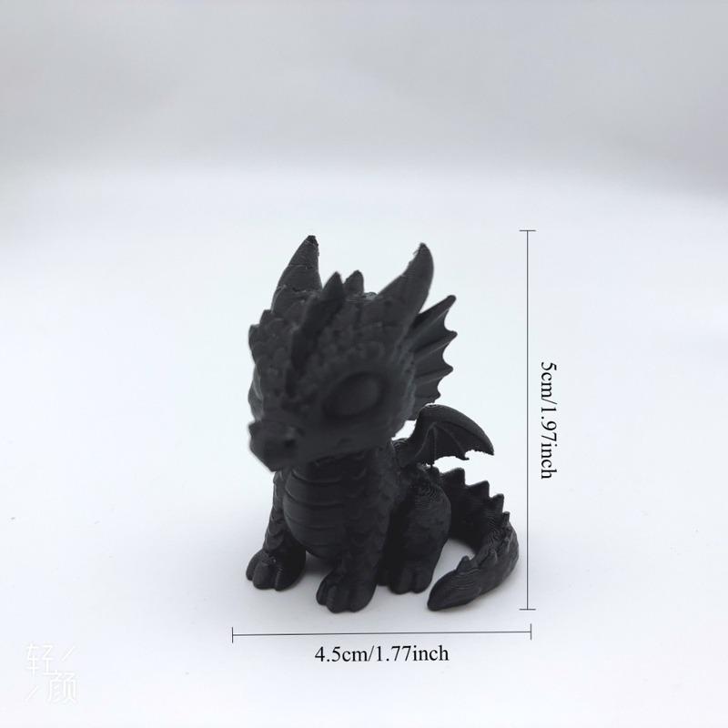 Dragon Baby Sculpture, 3D Printed Dragon Cub Statue, Dragon Decorative Ornament, Multifunctional Desktop Decoration