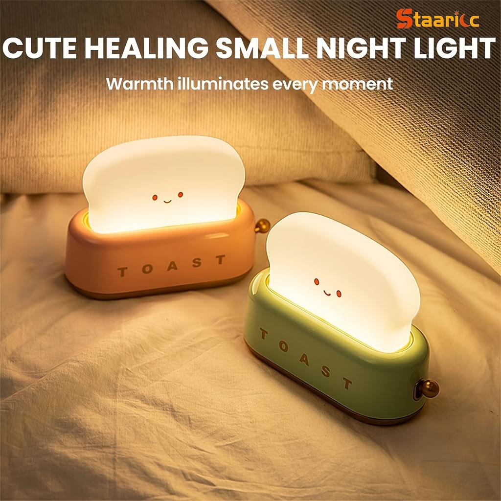 1PC Creative Toast Bread Machine Night Light Girl Gift Holiday Atmosphere Light Bedroom Bedside Companion, Sleeping Night Light