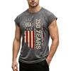 Men's Sleeveless Muscle Tank Top USA Flag Graphic Print Casual Athletic Fit Summer Shirt Lightweight Breathable Fabric