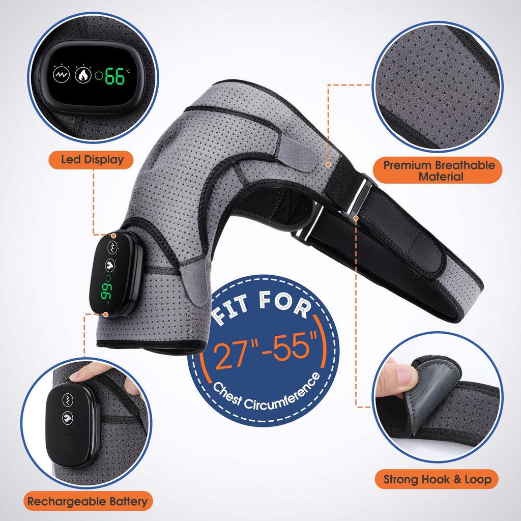 Heating Massage Shoulder Pad with Touchscreen Controller