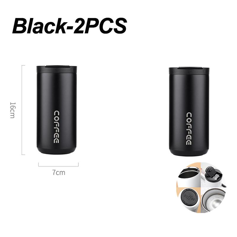 400 ml Edelstahl-Kaffee-Thermosflasche, Thermobecher, auslaufsichere Vakuumflaschen fürs Auto, Kaffeetasse, tragbare isolierte Reiseflaschen