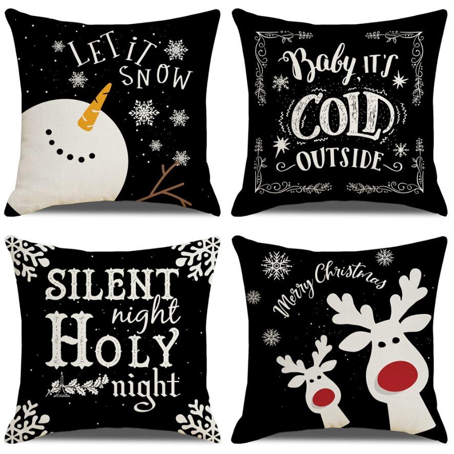 

Christmas linen pillowcase American style pillow without pillow core 45*45cm