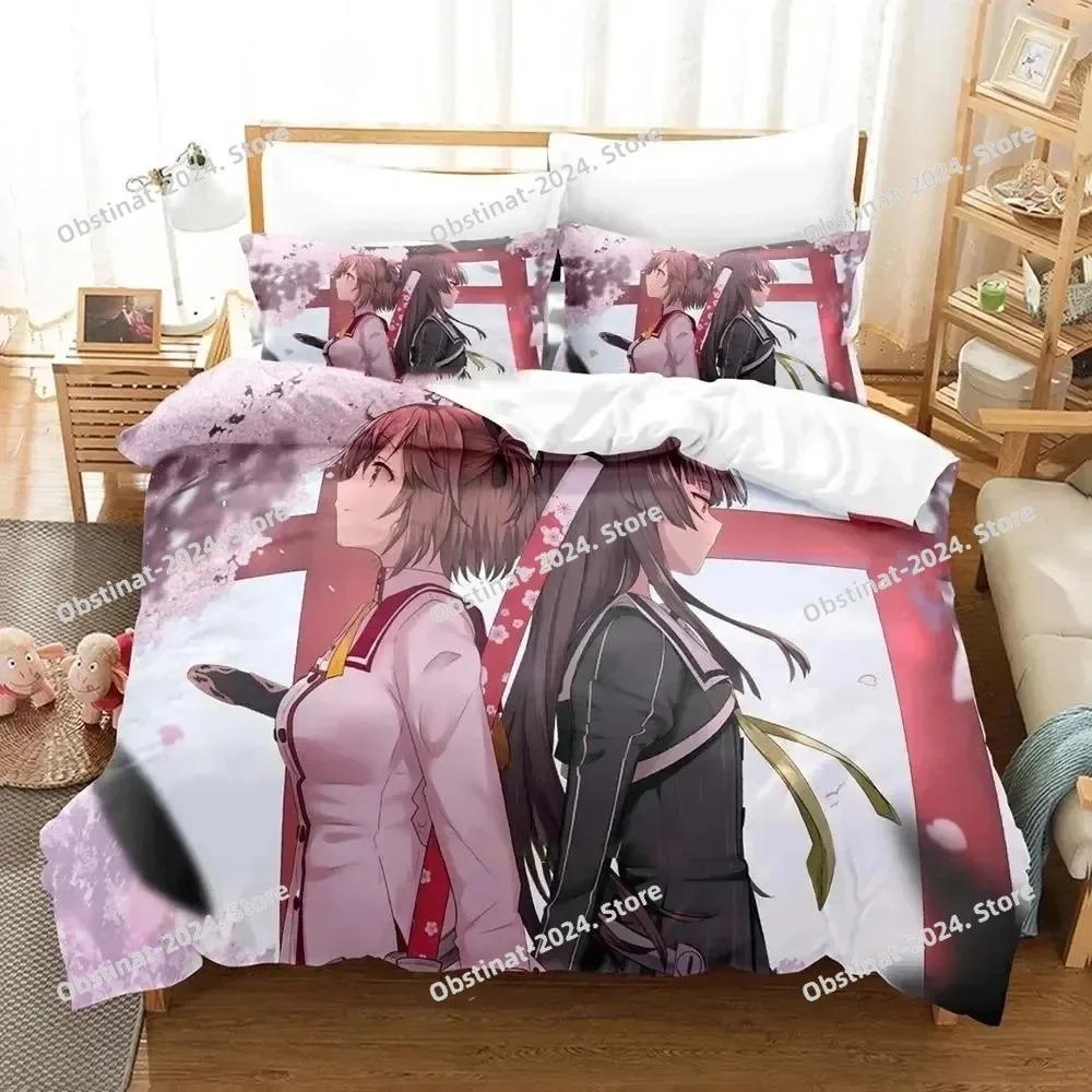 Anime Toji no Miko Kanami Etou Bedding Set Printed Bed Set Duvet Cover Sheet Pillowcase Soft Quilt Cover Full Queen King Size