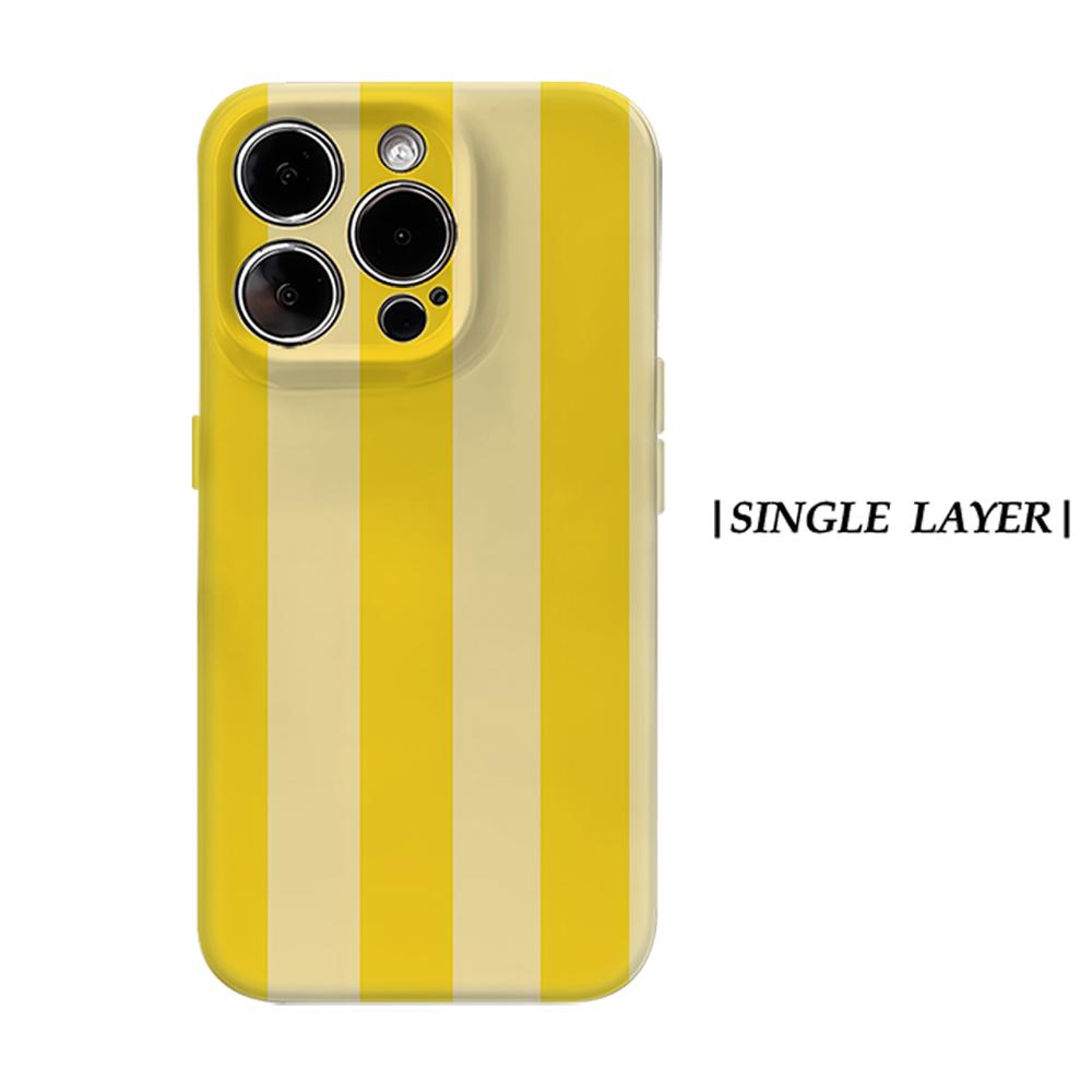 

Желтый Пастельный Полосатый Чехол для Телефона для IPhone 17AIR 16E 16 15 14 13 12 11 17 Pro Max Plus Двухслойная Задняя Крышка IPHONE17PROMAX