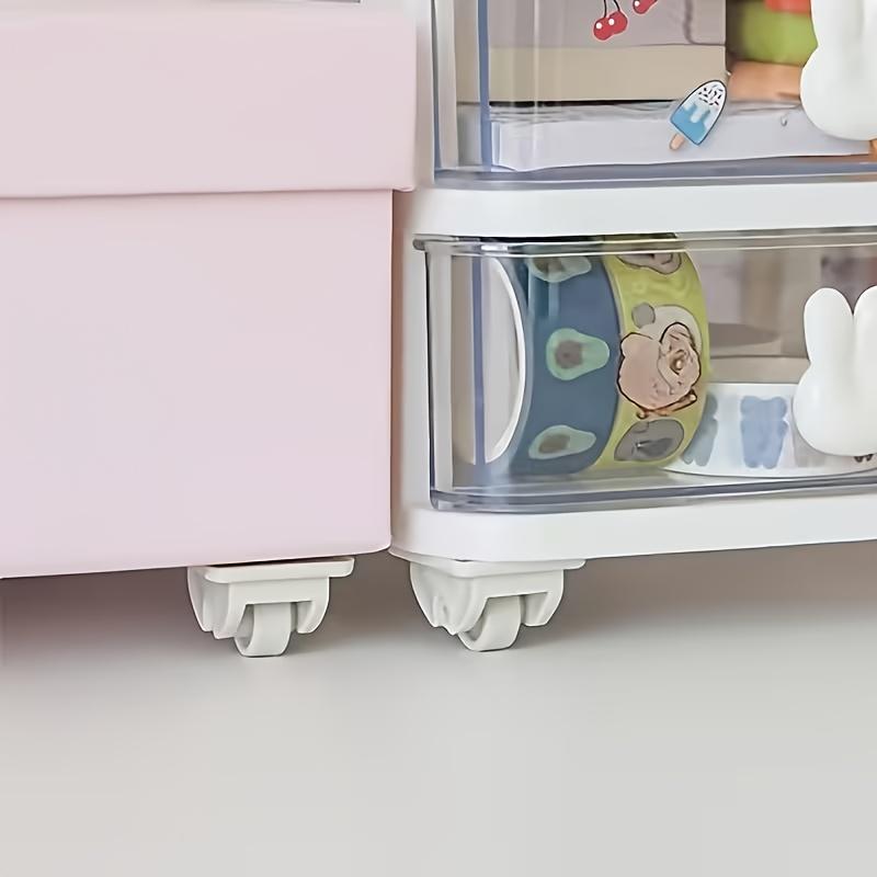 8Pcs self-adhesive casters, durable plastic wheels. Effortless stick-on design for furniture and storage boxes