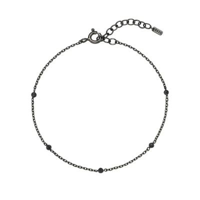 [White Gold] Black Dot Spinel Bracelet