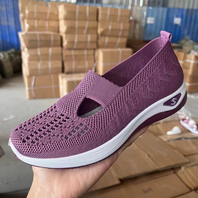 Summer cloth shoes women's soft sole breathable mother shoes casual mesh single shoes