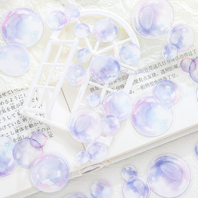 30 Sheets INS Bubble Sticker Pack Personality Diary Junk Journal Handbook DIY Collage Decoration Scrapbooking School Stationery