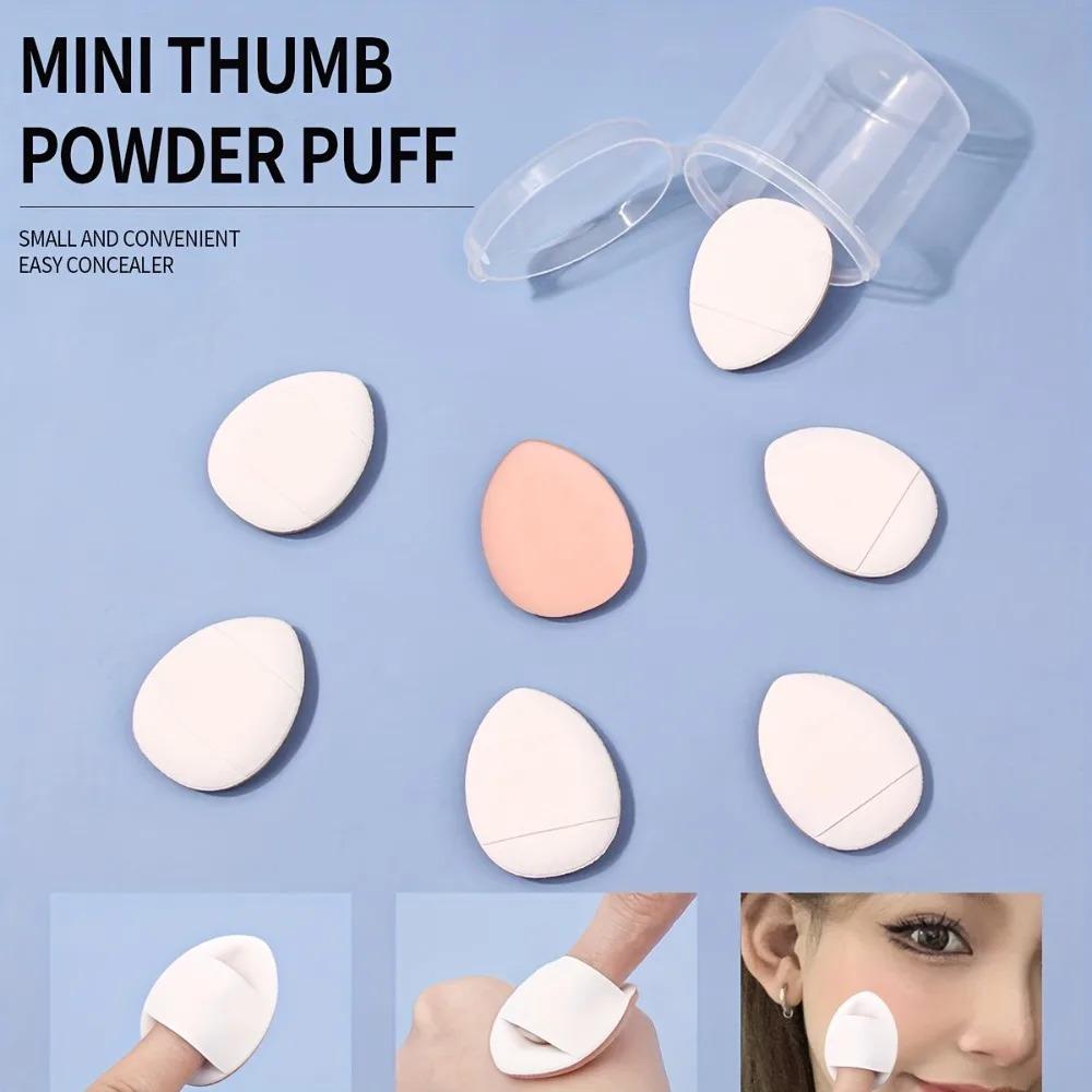 7Pcs Mini Finger Puff Multi Color Makeup Sponge Flawless Finish for Foundation Concealer Blush Easy Clean Compact Makeup Tools