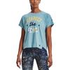 Under Armour Training Sports Letter Print T-Shirt Women Tops Blue 1369961-416