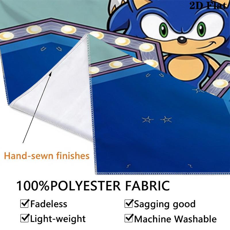 Sonic Hedgehog Wall Tapestry Aesthetic Wall Hanging Printed Fabric Blanket Decorative Tapestries For Bedroom Living Room Home Decor