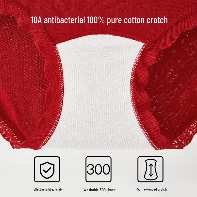 Urban Lady Women's Lucky Year Cotton Lace Briefs 3-Pack