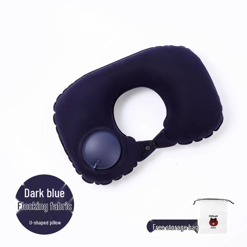 Inflatable U-shaped Neck Support Pillow for Travel - Portable and Press-type for Car & Airplane Comfort