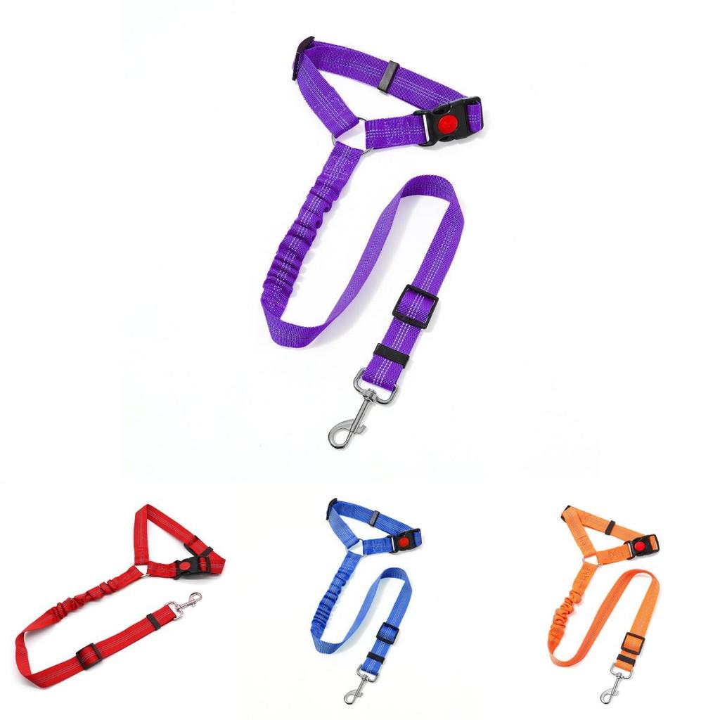 Adjustable Non Stretch Pet Dog Car Restraint Harness With Reliable Fabric And Safe Loop For Back Seat