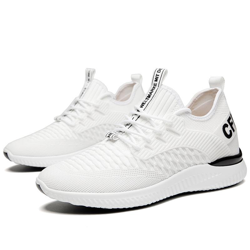 Sommer atmungsaktiv Trend Innenhöhenerhöhung Herrenschuhe Mode Student Sport Freizeit Laufen 6 Mesh Herren weiße Tide Schuhe 8CM