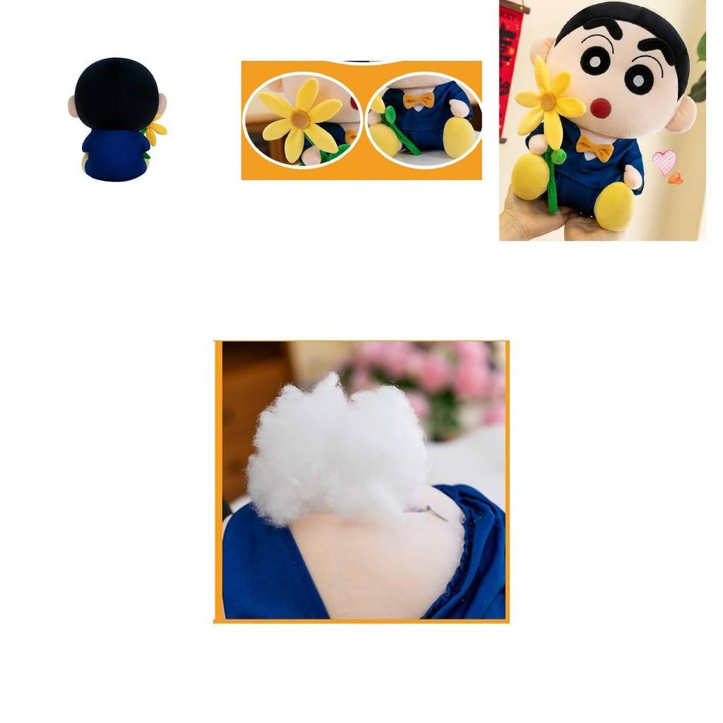 Adorable Blue And Gray Crayon Shin-chan Plush Toy Doll Soft Cushion For Kids