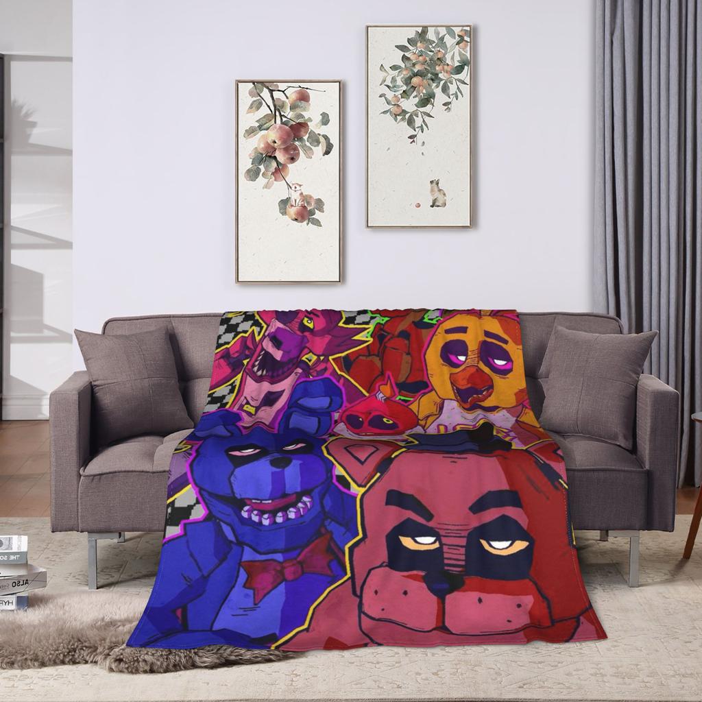 FNAFs Plush Blanket Kids Adult  Flannel Bedding Throws For Couch Chair Sofa Bed Warm Customized Quality Bedspread Gift
