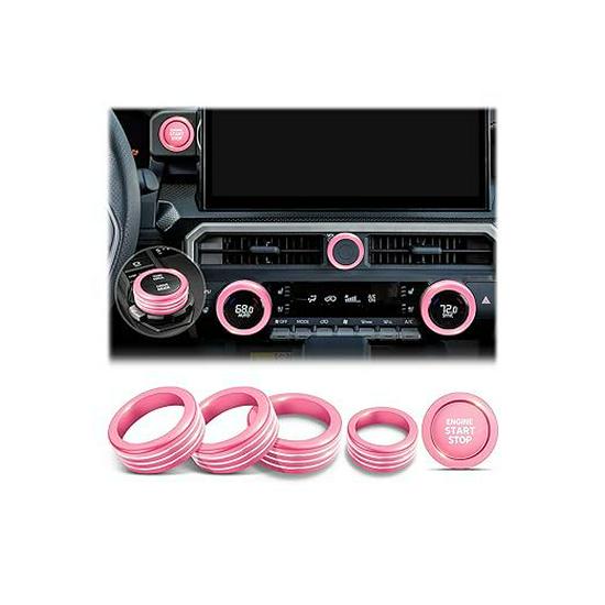 Decorative Ring Set for Toyota Tacoma ’24-'25: Fits Air Conditioning and Volume Knobs