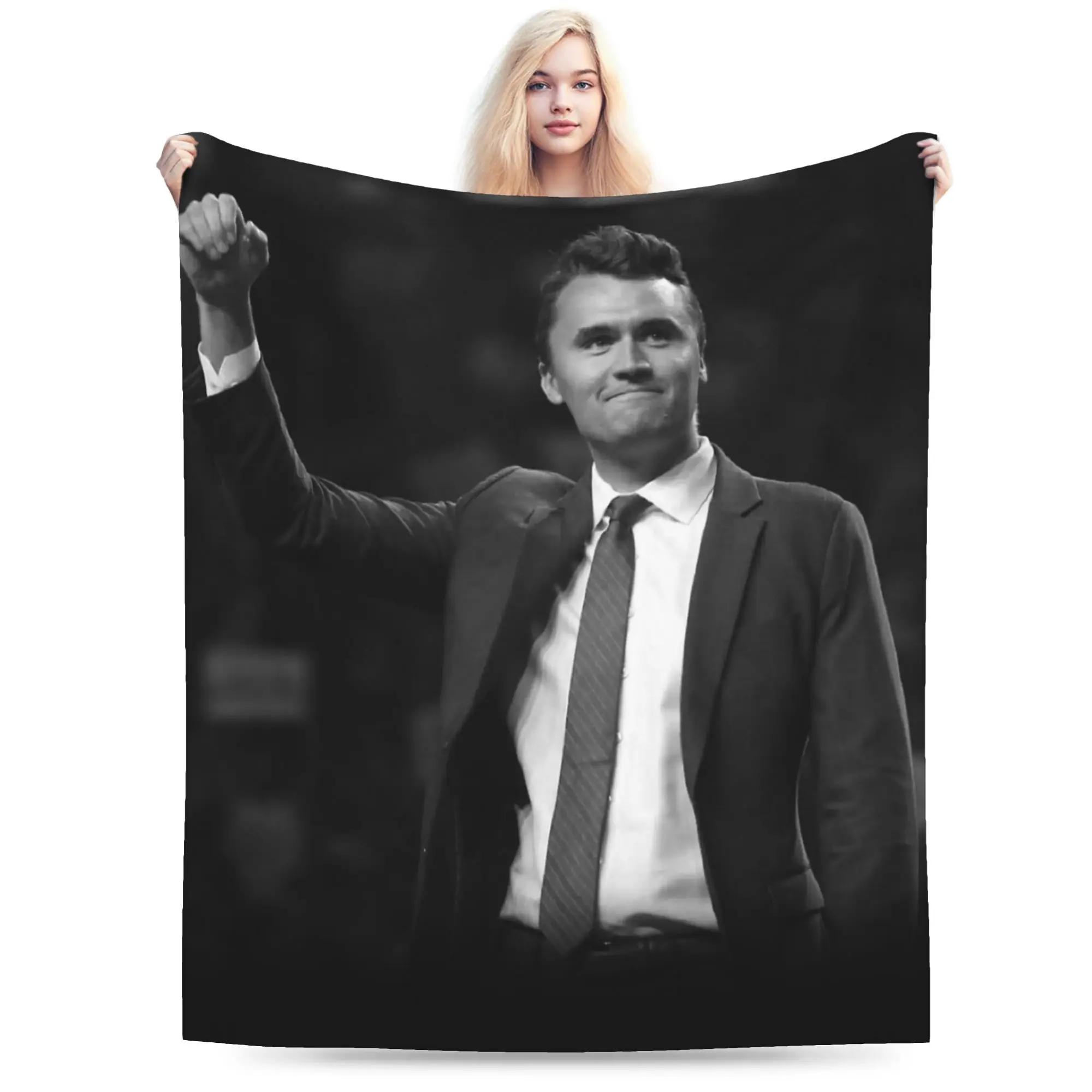 Charlie Kirk Fighting Plush Blanket for Kids  Soft Flannel Throw Blanket for Bedroom Quality Bedspread Design Ideal Gift 100x150cm