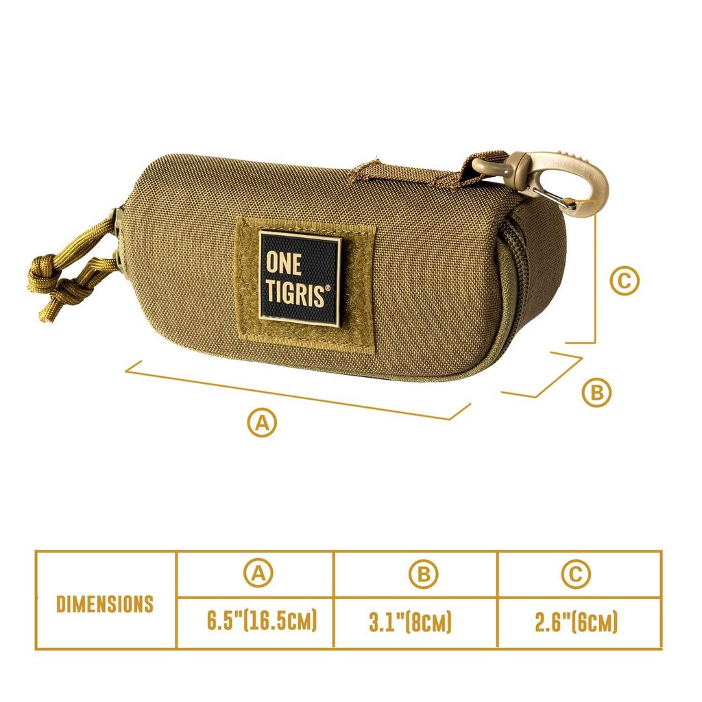 ONETIGRIS Sunglasses Case for Eyeglasses and Other with Hook and MOLLE Included Accessories, Belt, (Green)