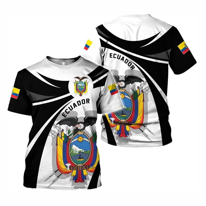 Ecuador Flag Men T Shirt 3D Print Quick Dry Soccer Tee Breathable Short Sleeve Oversized Sports Summer Casual Fashion Tops