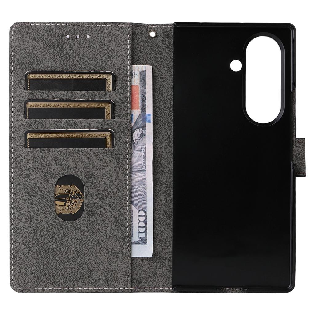 For Samsung Galaxy Z Fold7 5G Case Wallet RFID Blocking PU Leather Phone Cover Stand with Strap
