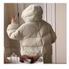 Chaqueta de plumón de alta gama con capucha hasta la rodilla larga para otoño e invierno para mujer, chaqueta de plumón holgada y gruesa, cálida