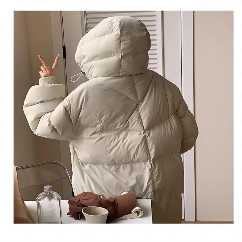 Chaqueta de plumón de alta gama con capucha hasta la rodilla larga para otoño e invierno para mujer, chaqueta de plumón holgada y gruesa, cálida