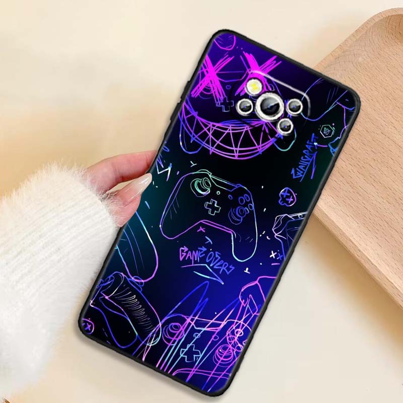 Creative game controller For Xiaomi Mi Poco F3 F4 F5 F6 X3 X4 X5 X6 X7 M3 M4 M5 M6 M7 GT Pro 5G Black Phone Case