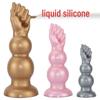 Silicone Three-Ball Fist Anal Plug - Extra Large for Deep Male Stimulation