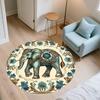 Vintage Elephant,Round Area Rug,Carpet Rug for Living Room Bedroom Sofa Playroom Decor,Non-slip Floor Mat