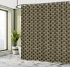Gold Black Art Deco Pattern Shower Curtain Geometric Design Linen160X180