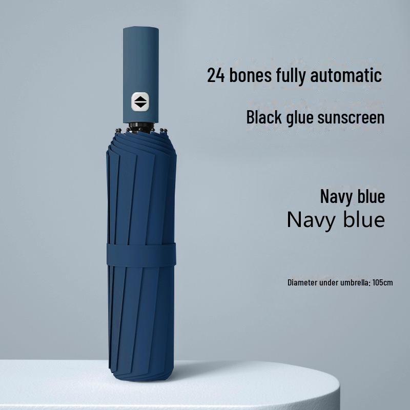 Automated 24-Bone Folding Umbrella, High-Grade Men's Dual-Use for Sun and Rain