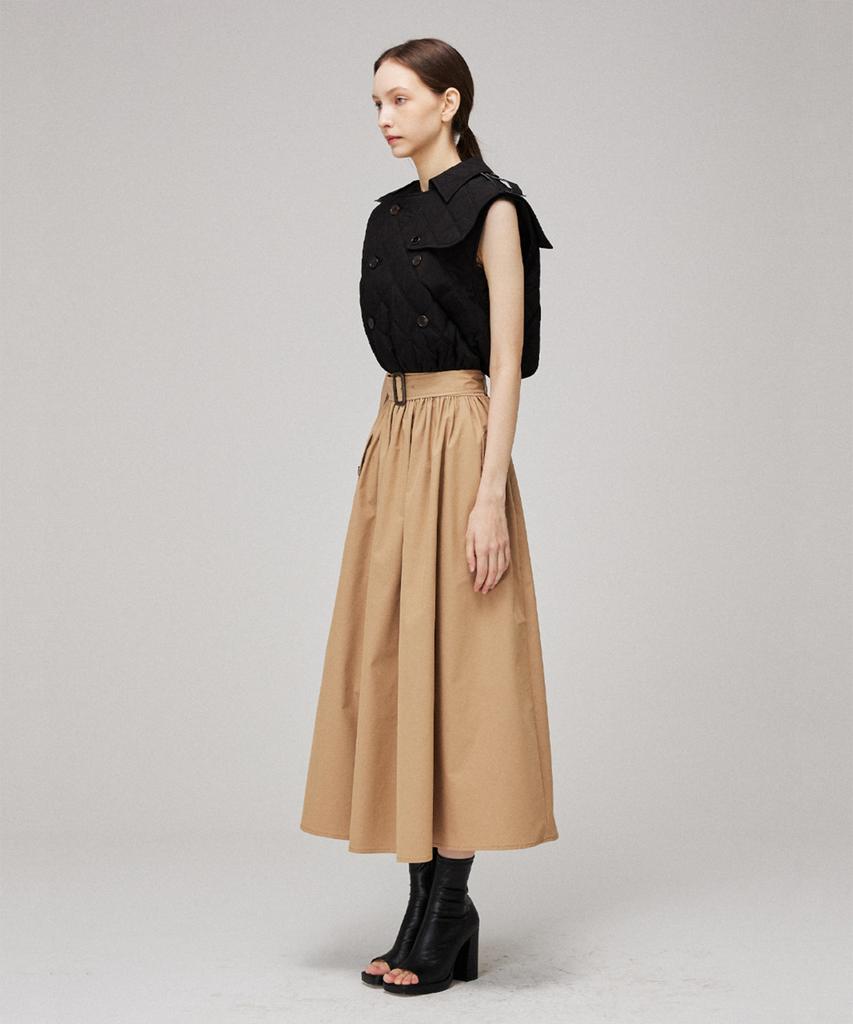 Meuameu Signature Sleeveless Quilting Trench Coat Dress
