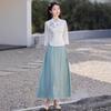 Republic of China Style Women's Retro Embroidered Cotton-Linen Hanfu Zen Tea Suit