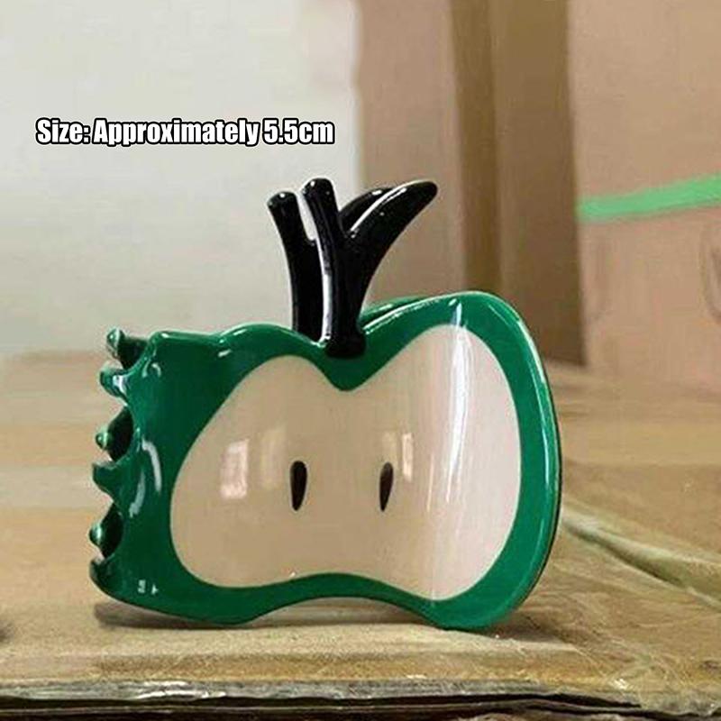 Fashion All-match Apple Shaped Acrylic Hair Claw Creative Funny Fruit Hair Clip Shark Clips For Women Personality Cute Headwear